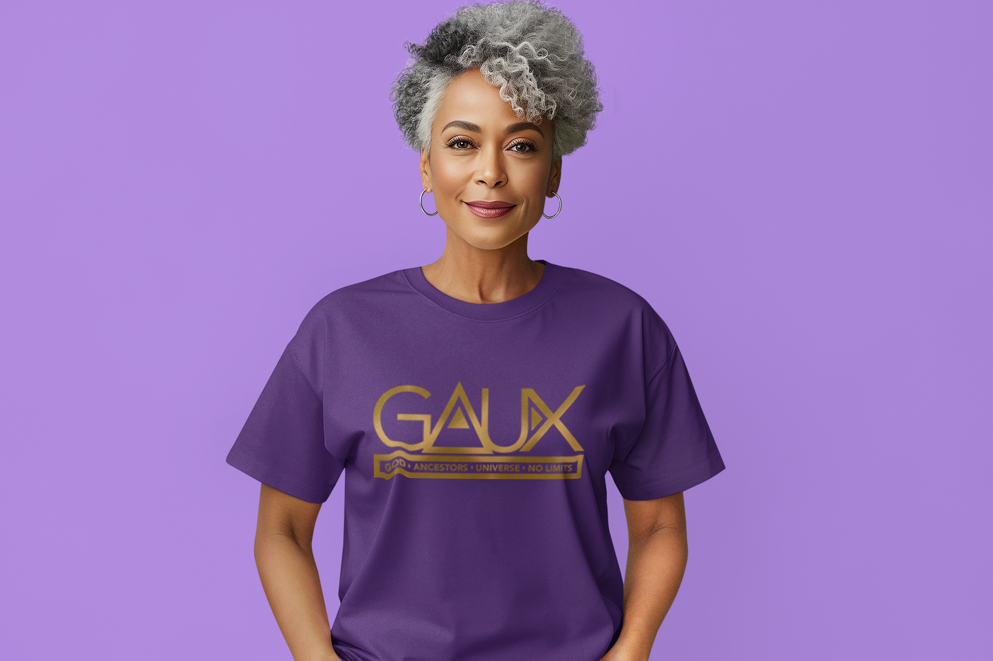 Women Gold GAUX Logo Tee