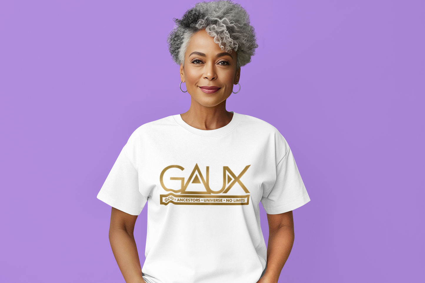 Women Gold GAUX Logo Tee
