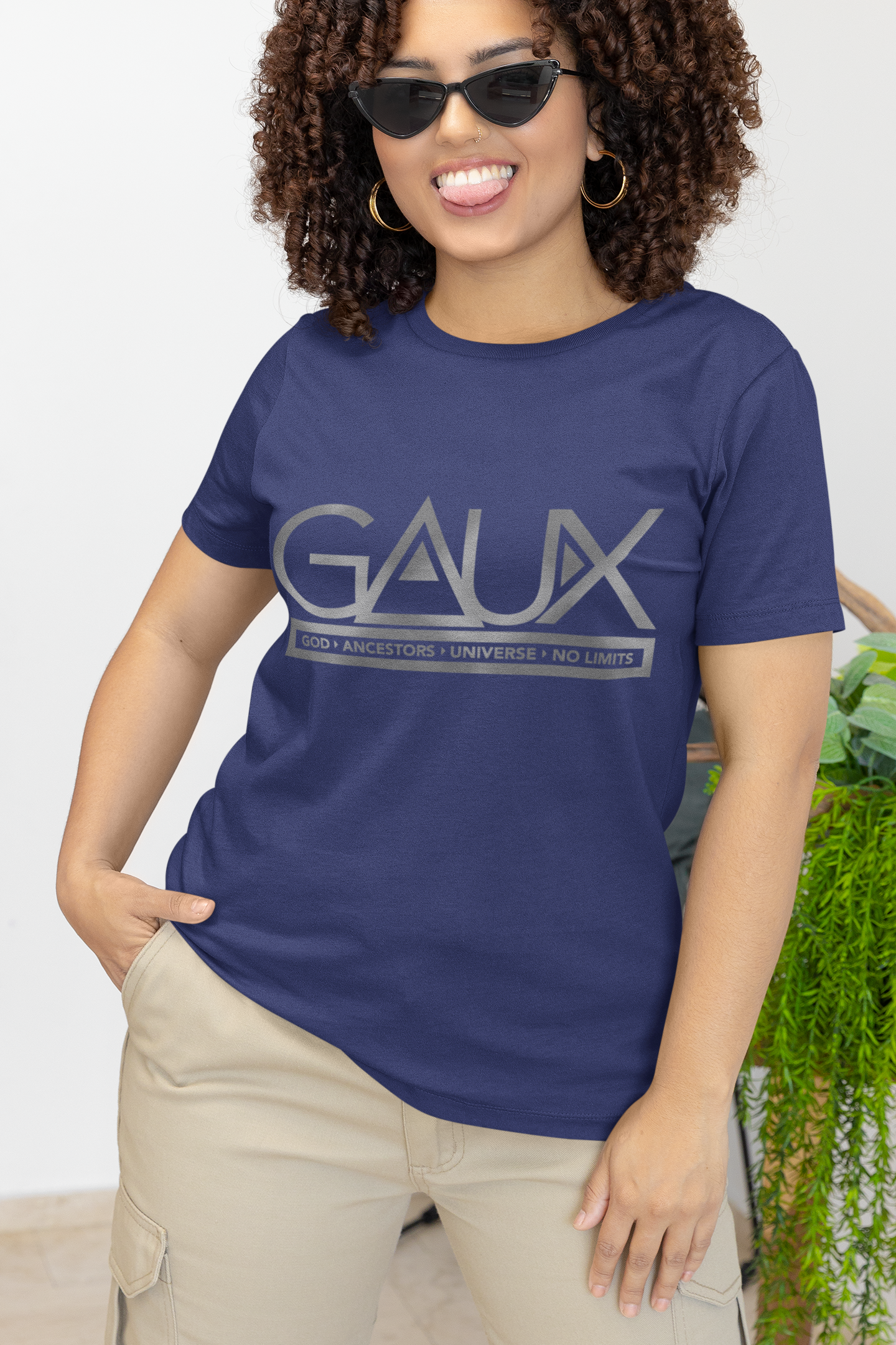 Women GAUX Signature Logo Tee Silver