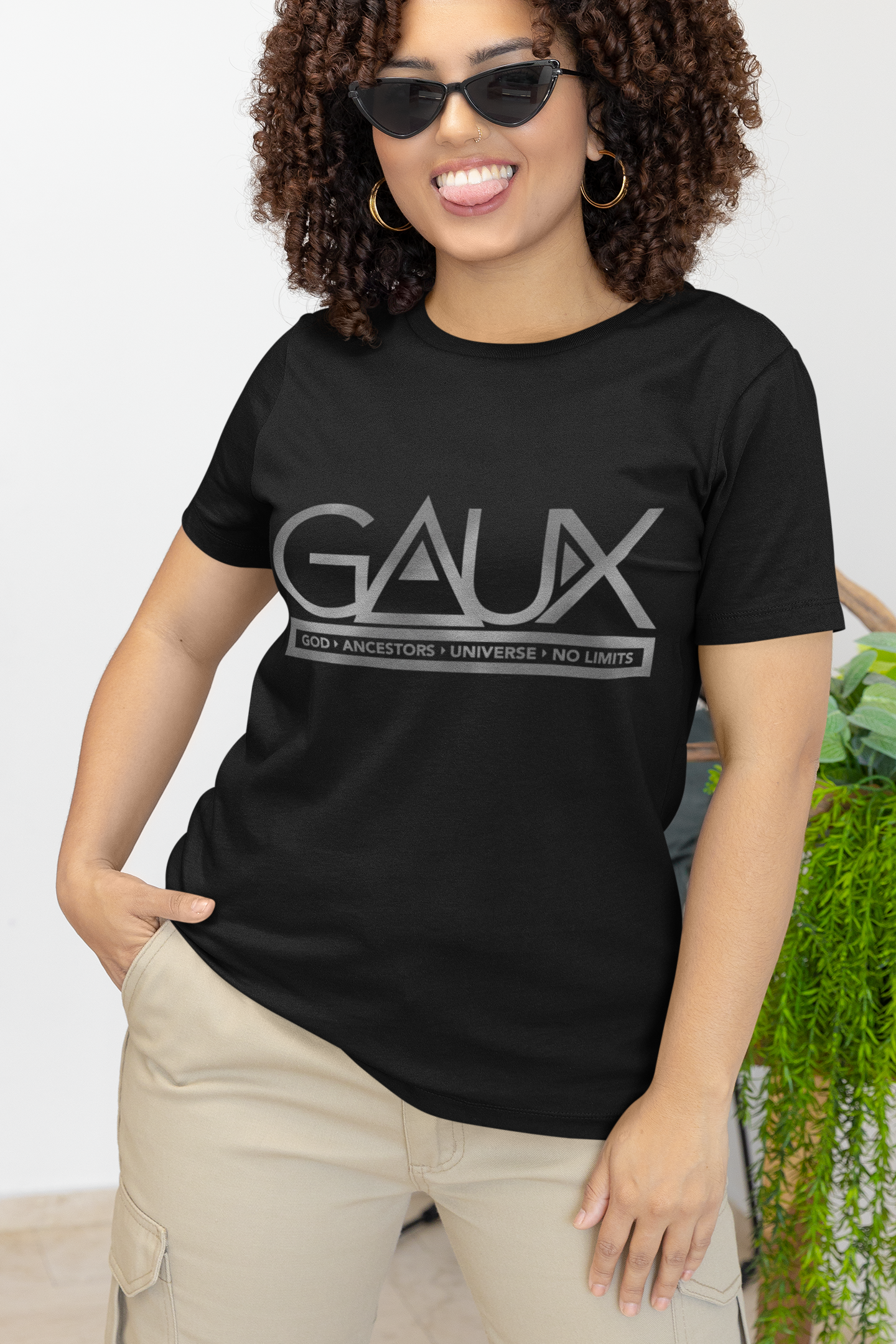 Women GAUX Signature Logo Tee Silver