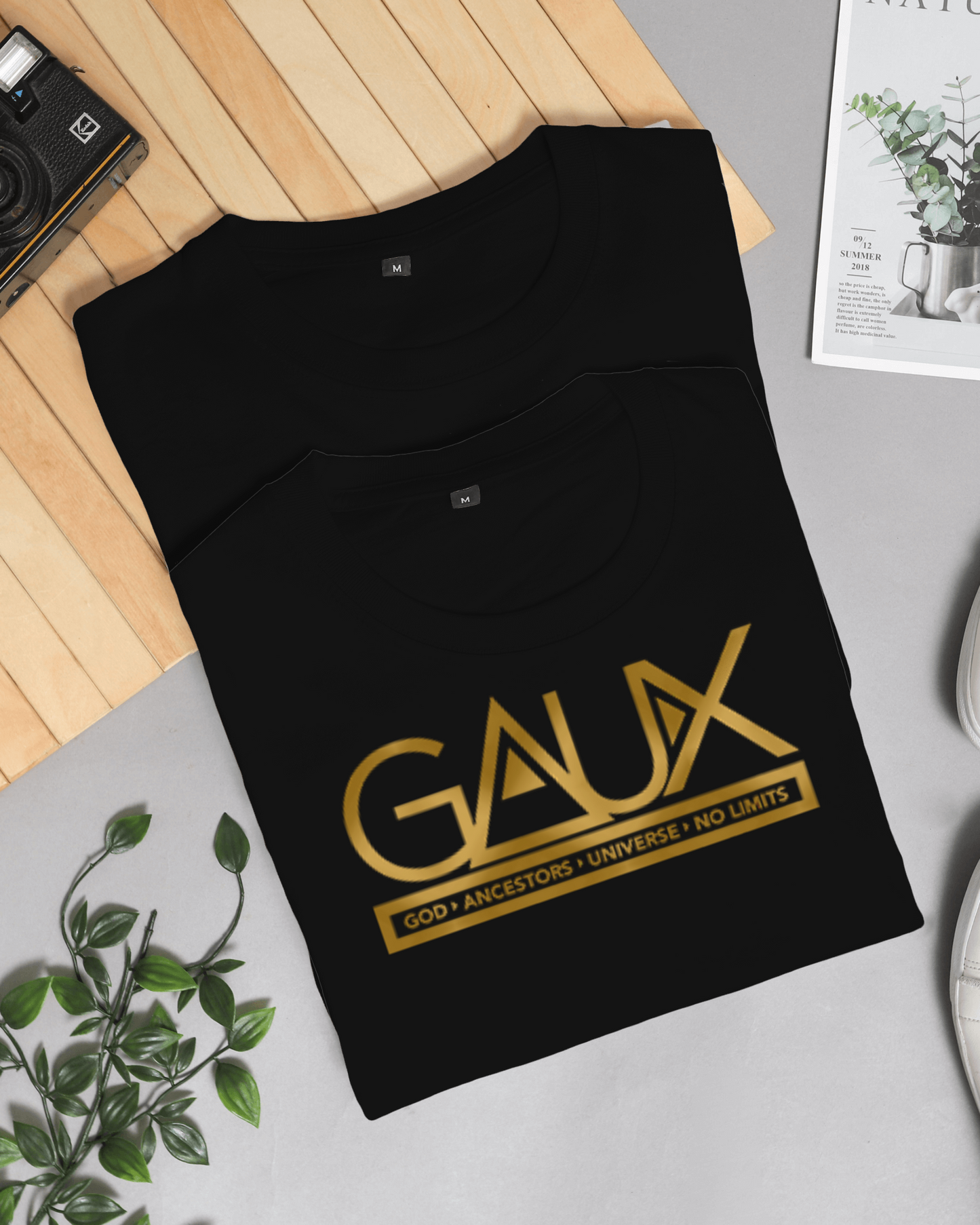 Men Gold GAUX Logo Tee
