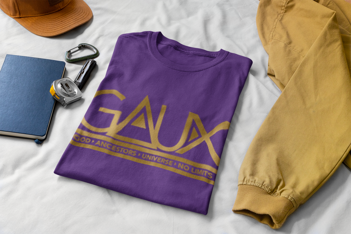Women Gold GAUX Logo Tee