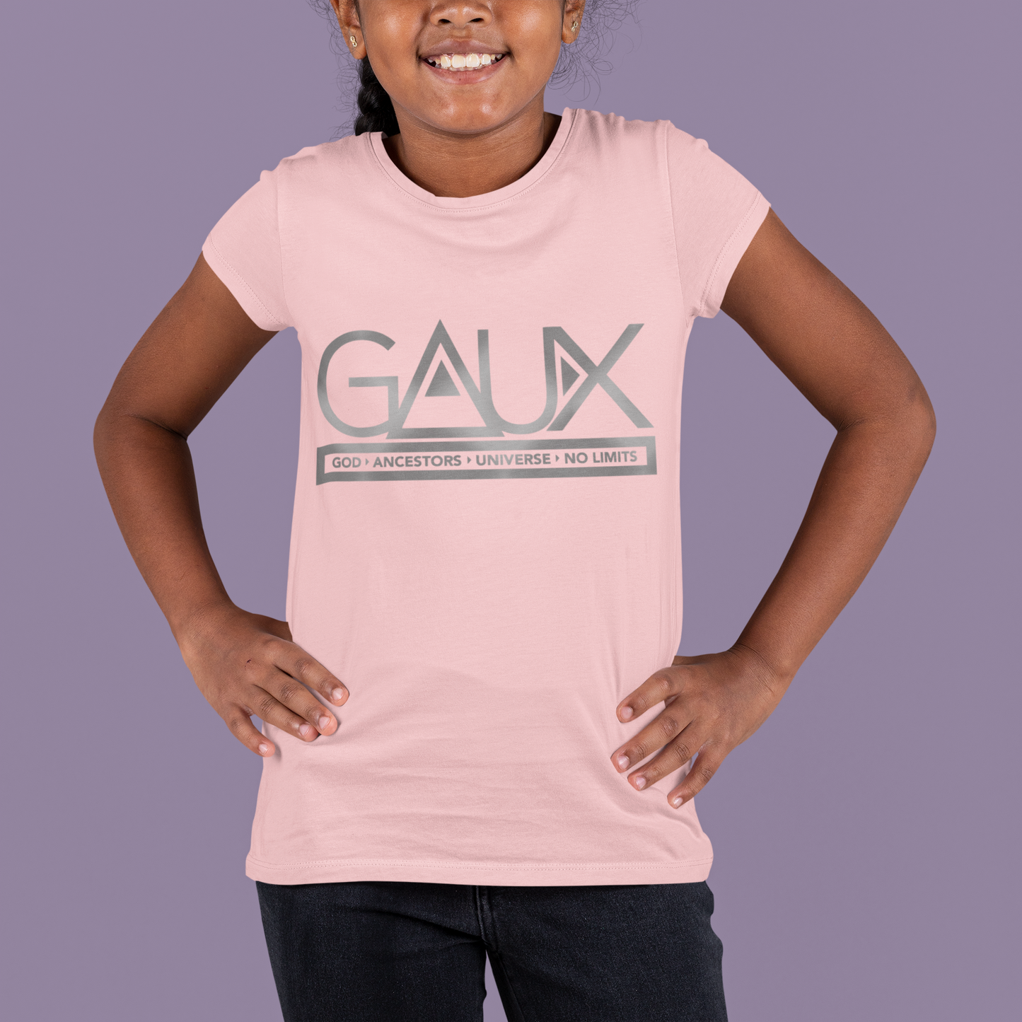 Youth Silver GAUX Logo Tee