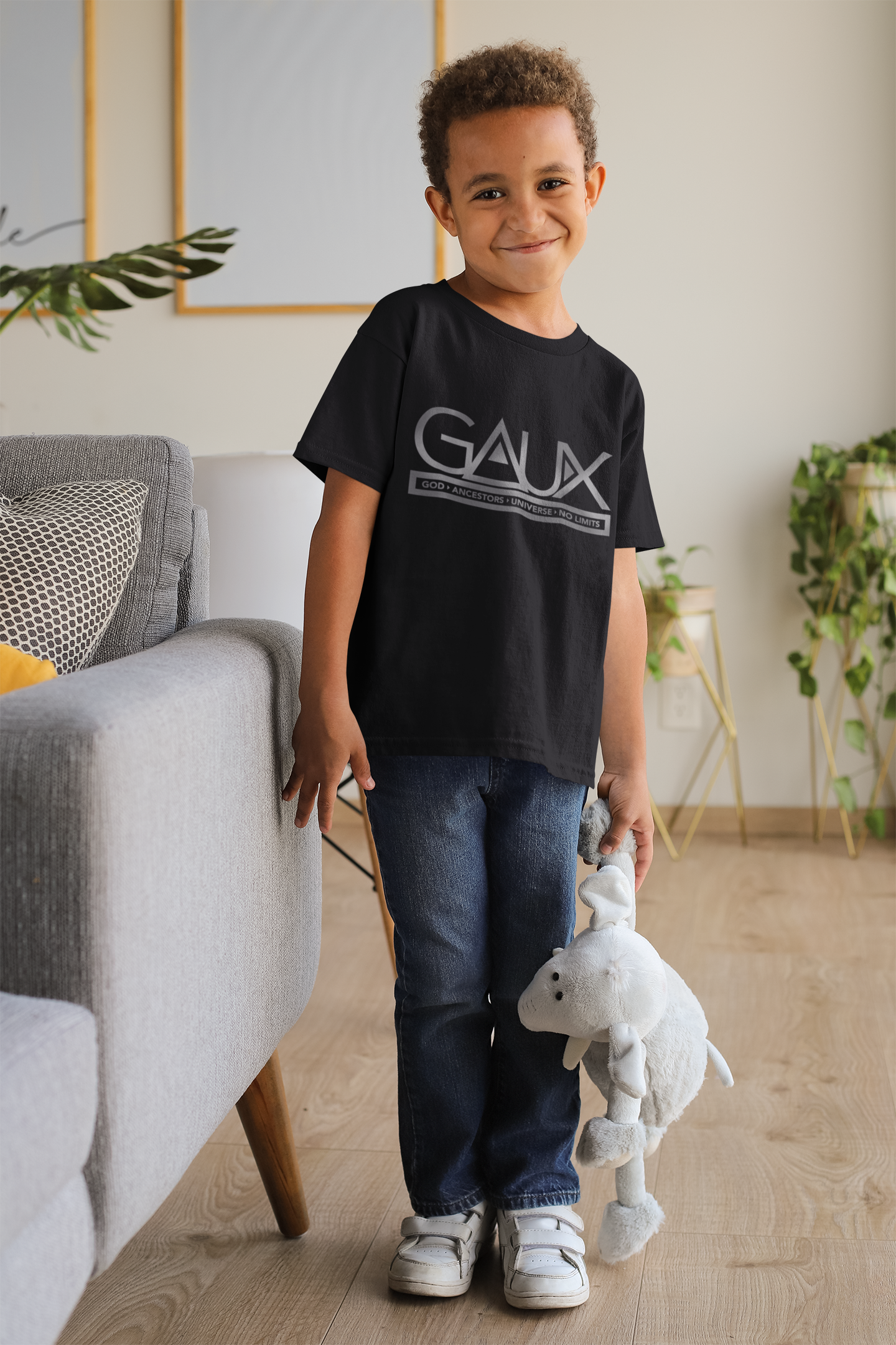 Youth Silver GAUX Logo Tee