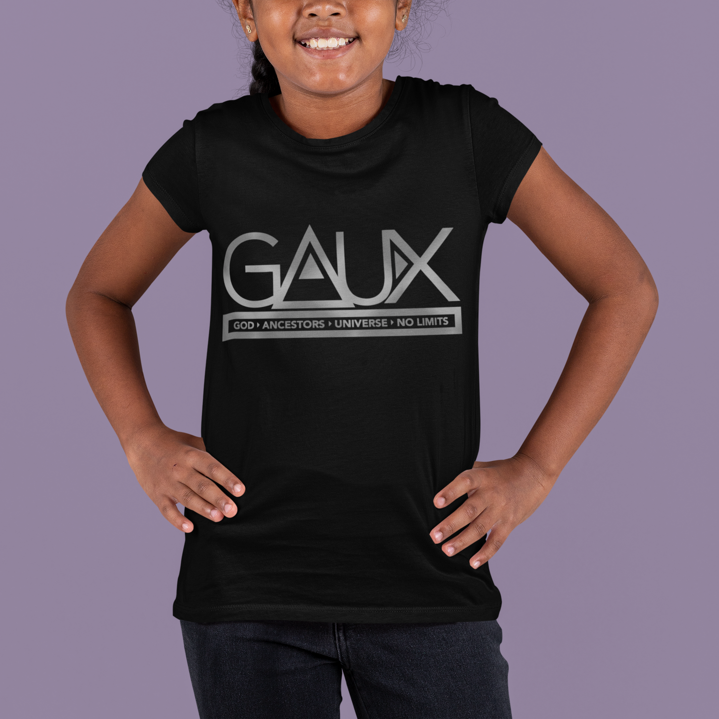 Youth Silver GAUX Logo Tee