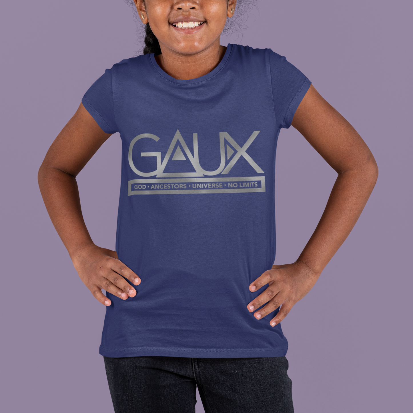 Youth Silver GAUX Logo Tee