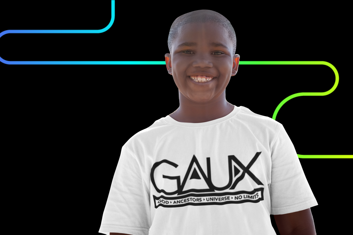 Youth Black GAUX LOGO