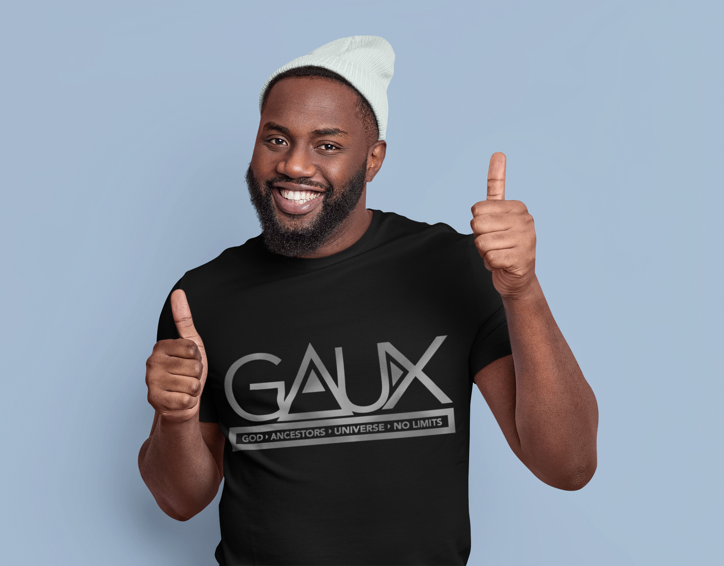 Men GAUX Signature Logo Tee Silver