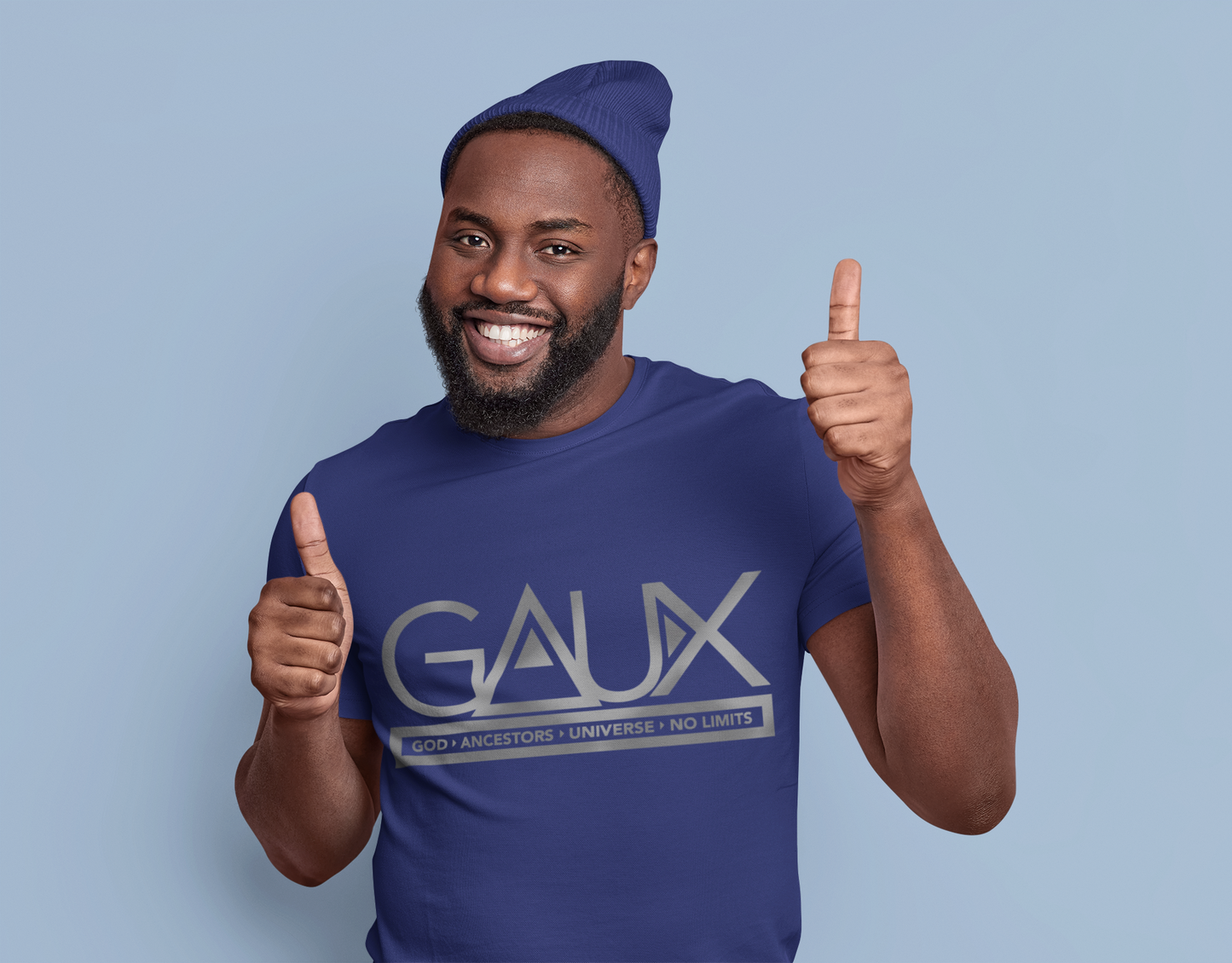 Men GAUX Signature Logo Tee Silver