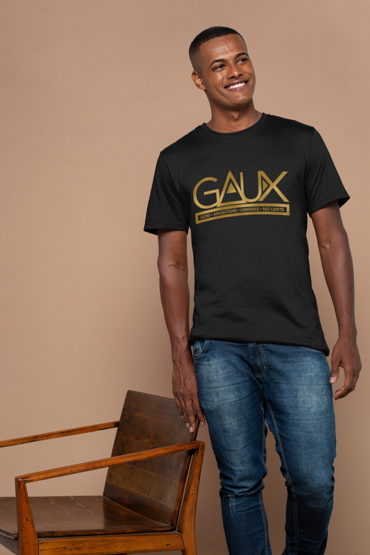 Men Gold GAUX Logo Tee