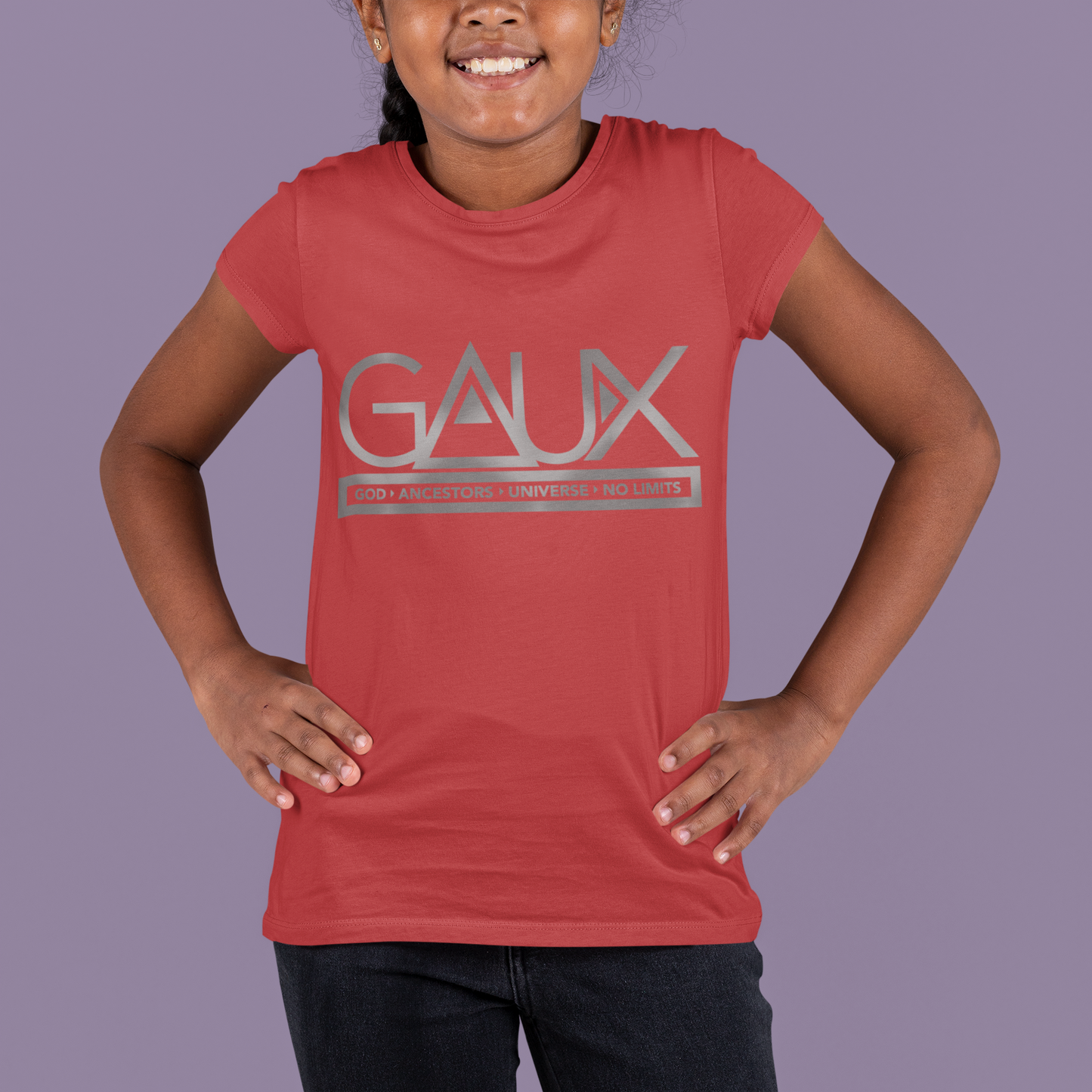 Youth Silver GAUX Logo Tee