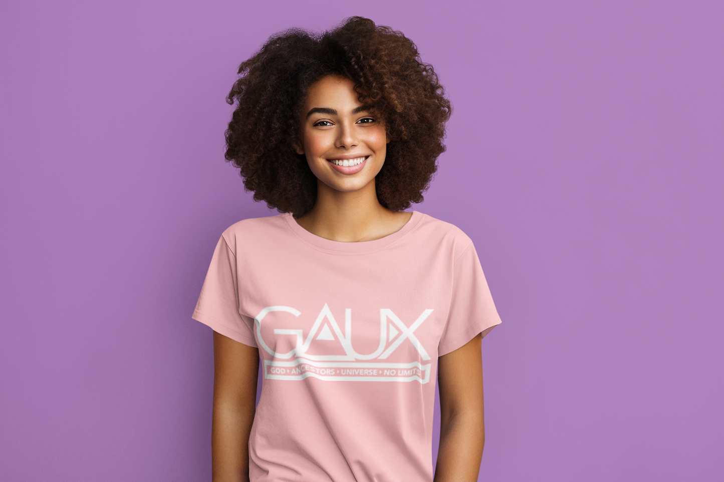 Women White GAUX Logo Tee