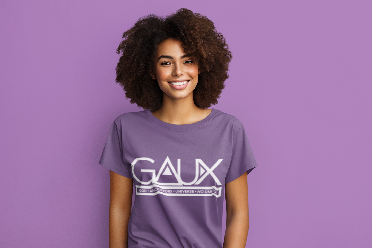 Women White GAUX Logo Tee