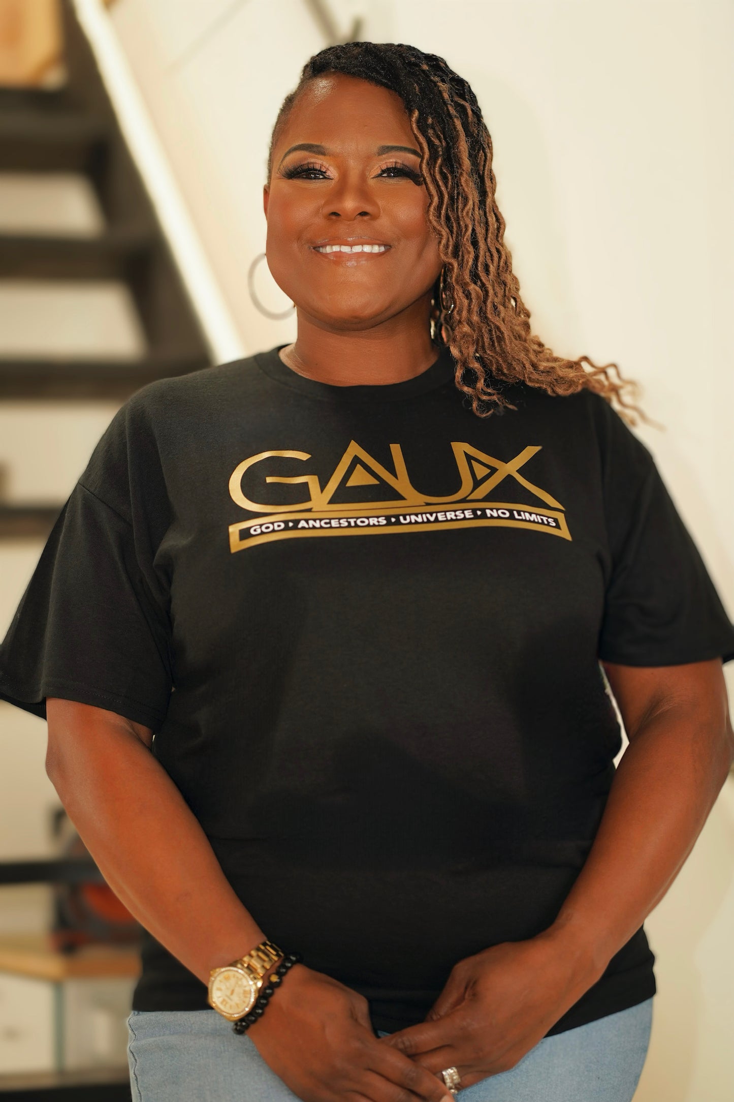 GAUX Signature Logo Tee Metallic