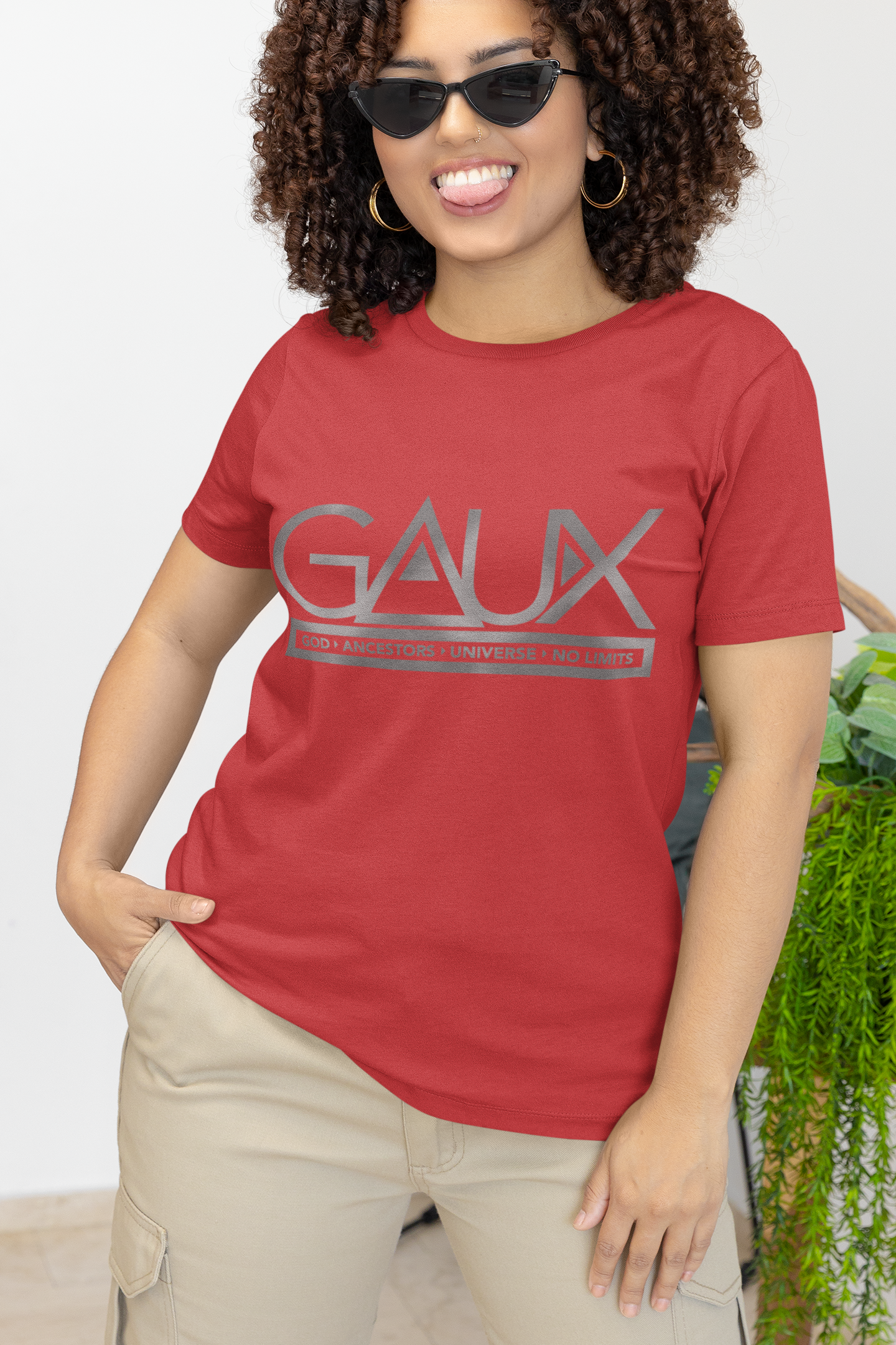 Women GAUX Signature Logo Tee Silver