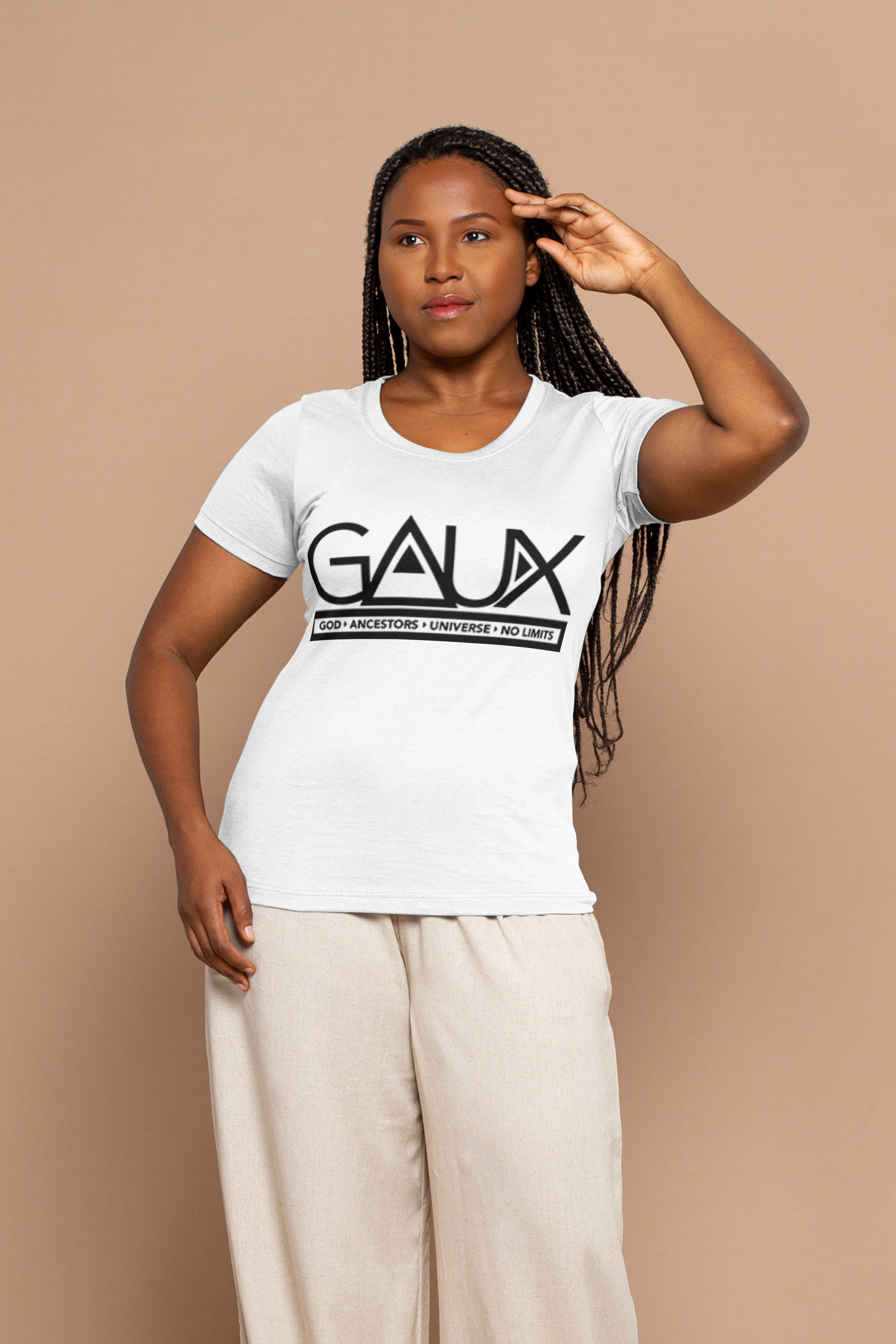 Women Black GAUX Logo Tee