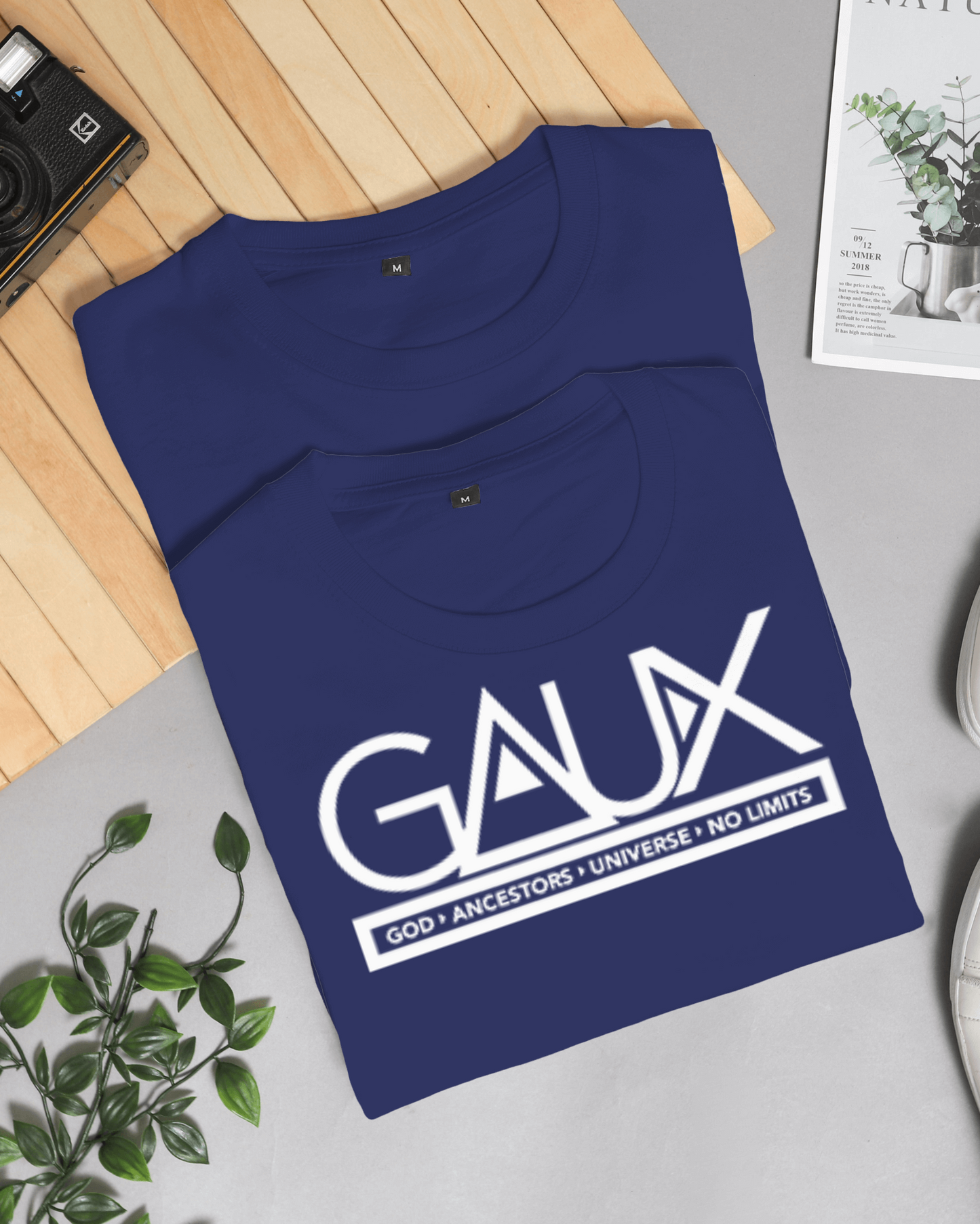 Men White GAUX Logo Tee