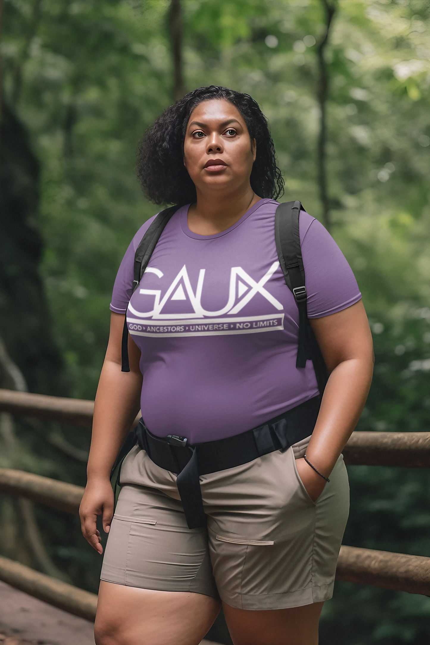 Women White GAUX Logo Tee