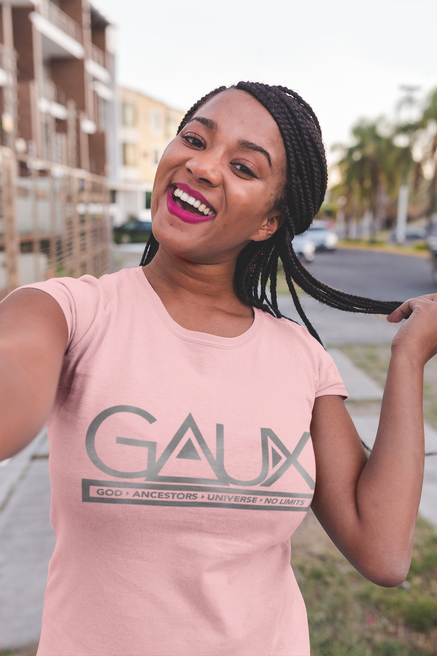 Women GAUX Signature Logo Tee Silver